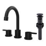 Widespread Bathroom Sink Faucet Matte Black 2 Handle 8 inch Lavatory Faucet 3 Hole 360&deg Swivel Spout T3177P277511