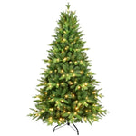 ZUN 7FT PE And PVC Christmas Tree with Lights, Unique Christmas Tree Prelit with 1692 Branch Tips,450 W1773P199081