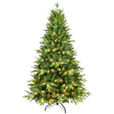 ZUN 5FT PE And PVC Christmas Tree with Lights, Unique Christmas Tree Prelit with 850 Branch Tips, 250 W1773P199061