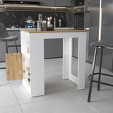 FM FURNITURE Arial Kitchen island in melamine with a door and open storage B128P148693