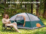 4 Person Waterproof Camping Tent with Rainfly, Easy Setup Dome Tent with Mesh Windows & Skylights, 32540810