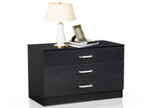 3-Drawer P2 Particleboard Bedside Table with Melamine Finish Drawer Cabinet Lockers 14101534