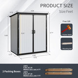 5x3FT Outdoor Storage Shed Waterproof Resin Cabinet with Lockable Doors for Bikes and Patio 81810848