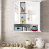 ZUN White bathroom cabinet with mirror 16483576