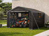 8x10 FT Storage Shed with 2 Roll-up Windows, Heavy Duty Bike Tent 17135032