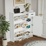 White color shoe cabinet with 4 doors 1 drawers,large space for storage W1320P147738
