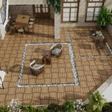 Patio Floor Tiles Pack of 22 WPC Wood-Plastic Composite Patio Deck Tiles DIY Interlocking Decking W206P201284