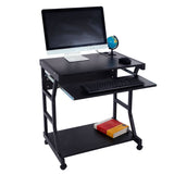 ZUN Moveable Four-wheel Computer Desk Black 73764478