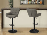 Barstool, Set Of 2, Adjustable, Swivel, Bar Height, Counter Height, Kitchen, Taupe Fabric, Black B2710P501903
