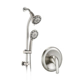 Drill-Free Stainless Steel Slide Bar Combo Rain Showerhead 7-Setting Hand, Dual Shower Head Spa W121947649
