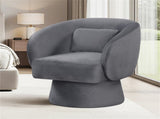 360&deg Swivel Barrel Chair - Plush UpholsteryLumbar Pillow, 400lbs Capacity, Gray 87209728