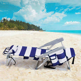 63*65*82cm Short Oxford Cloth Silver White Aluminum Tube Bearing 100kg Beach Chair Blue Stripes 50527506