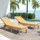 2PCS Set Outdoor Lounge Chair Cushion Replacement Patio Funiture Seat Cushion Chaise Lounge W419P194536