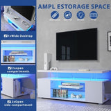 TV Stand for 70 Inch TV LED Gaming Entertainment Center Media Storage Console Table with Large Side W2178P147739