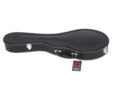 F-Style Microgroove Pattern Leather Wood Mandolin Case Black 93153544