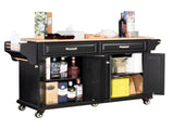 Natural Wood Top Kitchen Island with Storage 91207942
