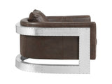 Betla Espresso Top Grain Leather & Aluminum Accent Chair B2726P457630
