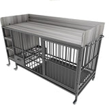 Large pet cage with storage rack, drawers with stainless steel food and water basin, made of iron W3064P245385