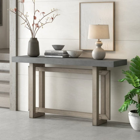 ZUN U_STYLE Contemporary Console Table with Wood Top, Extra Long Entryway Table for Entryway, Hallway, N711P230809E