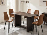 Modern PVC Upholstered Dining Chairs,Armless Side Chairs for Kitchen Dining Room, Set of 2 , Grey & B347P613000