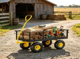 900 Lbs Steel Garden Cart Heavy Duty Yard Wagon with 10 Inch Tires and 180 Degree Rotating Handle 29023982