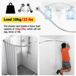 ZUN L Shape Extendable Shower Curtain Rod No Drill Bathroom Curved Corner Telescoping Rail Bar 304 09848627