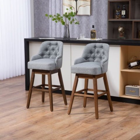 ZUN COOLMORE Bar Stools Set of 2 Counter Height Chairs with Footrest for Kitchen, Dining Room And 360 W395P145292