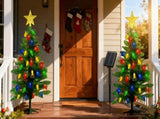 2Pack Solar Christmas Tree Lights 37.4in - 100 LED 4 Colors 8 Modes, IP44 Waterproof Outdoor Pathway 66699131
