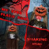 5.6ft Halloween Decorations Outdoor Life Size Animatronics Ghost with Pumpkin Head, Sound-Actived 26986288