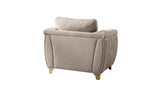 Leena Contemporary Style Upholstery Chair Made with Wood in Gold accent & Beige B009P264619