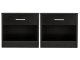 2pcs Night Stands with Drawer Black 55876519