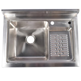 28.3in Stainless Steel, Left, Right Wash, Silver with Water Faucet Free Standing Laundry 61405108