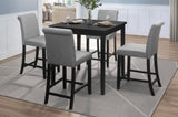 Counter Height Chairs Set of 2 Black Finish Upholstered Gray Padded Seat Back Transitional Dining B011P168511