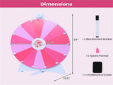 24" Spinning Prize Wheel with Foldable Stand Stand-Up & Tabletop Fortune Wheel - Pink 59307711