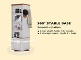 360&deg Rotating Storage Cabinet with Full-Length Mirror, total of 8 open shelves on both sides, One W282P437031