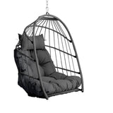 Outdoor garden rattan egg swing chair hanging chair PE hanging chair gray W2500P309523