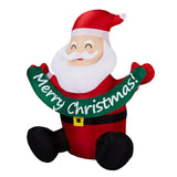 5.8FT Lighted Christmas Inflatable Decoration, Inflatable Santa Claus Holding Banner, Funny Blow Up 24353622