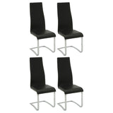 Black and Chrome High Back Side Chairs B062P145438