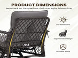 3-Piece Patio Furniture Set, Wicker Outdoor Bistro Set Swivel Glider Patio Chairs x 2 with Cushions, T3623P505190