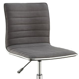Grey and Chrome Armless Office Chair with Casters B062P153799