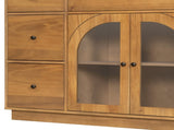 Cabinet with storage for living and dining room entrance, large size, 2 doors and 7 drawers, Natural N780P330601N
