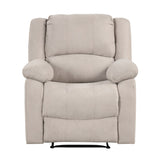 Modern Reclining Chair Textured Fabric Upholstery Pillowtop Arms Solid Wood Frame 1pc Living Room B011P188429
