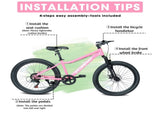 24 Inch Youth Mountain Bike with 7 Speeds & Front Suspension Durable Steel Frame, Alloy Rims & Disc W709P463455