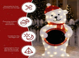 2.5D Polar Bear with Light Ball Christmas Decor 3ft, 54 Warm White LED Animal Dcor, US Plug 5V 6W 39515552