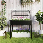 ZUN Black mini greenhouse with raised garden bed 59606394