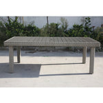 ZUN Balcones Outdoor Furniture, Wicker Rectangular Dining Table, Gray B010P164318