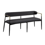 ZUN ACME Jaramillo Bench, Black Chenille & Black Finish DN02699A