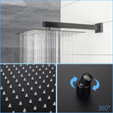 Shower System with Waterfall Tub Spout,12 Inch Wall Mounted Square Shower System with Rough-in W1243132416