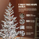6ft Pine Tree Shape PE Material 80 Branches Green Flocking 550 Lights Warm White Two-color 8 Modes 10438348