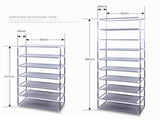Fashionable Room-saving 9 Lattices Non-woven Fabric Shoe Rack Wine Red 50577644